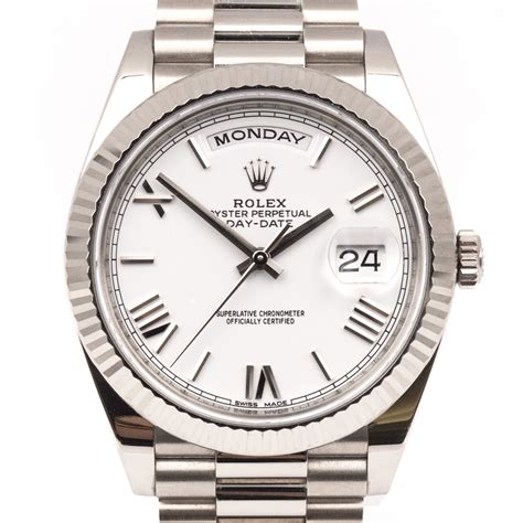 rolex presidential 40mm white gold.